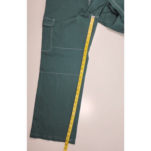 Rachel Paige Green Cargo Pants Women L Utility Wide Leg Workwear - Picture 4 of 10